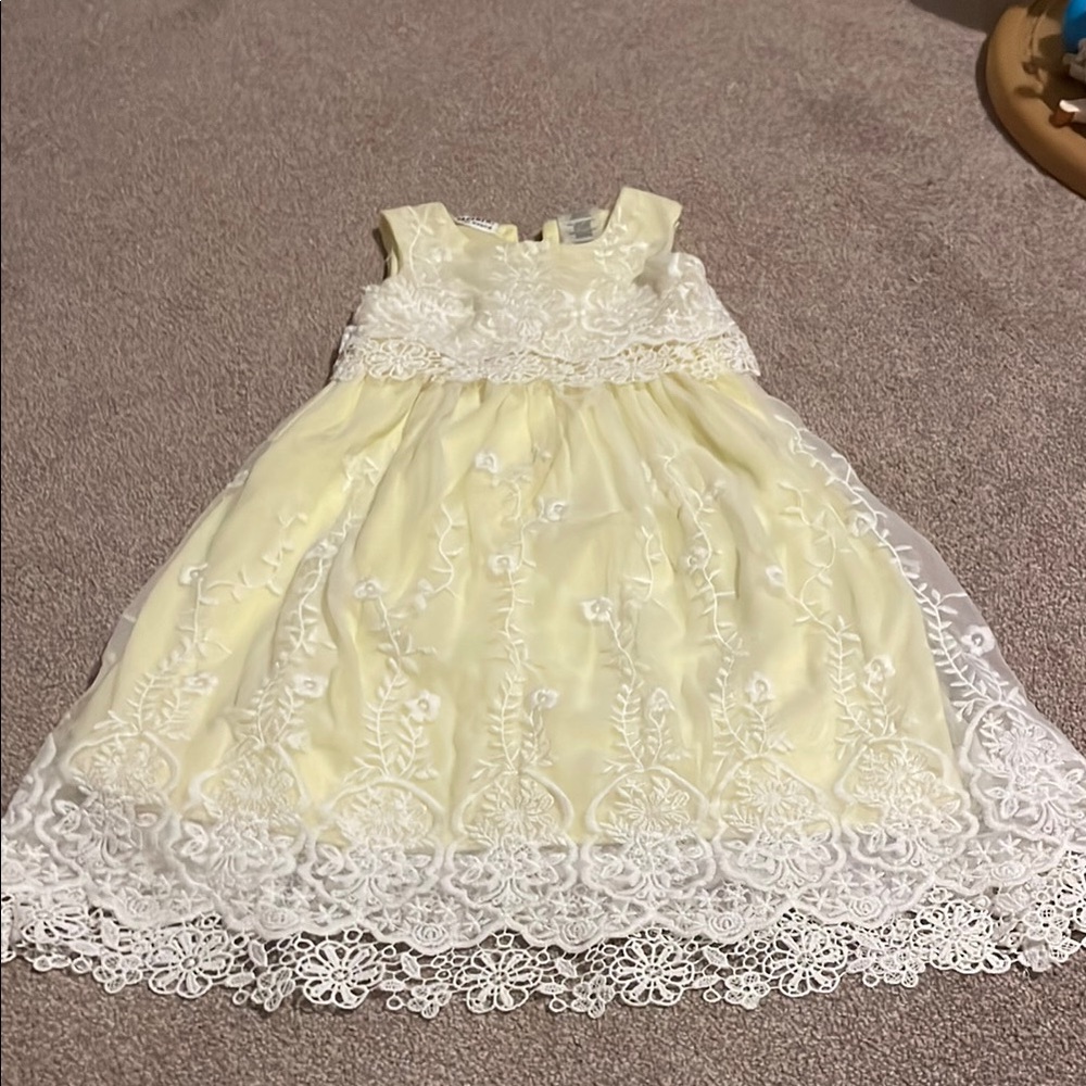 Yellow Sundress with Square Neck for Wedding Guest